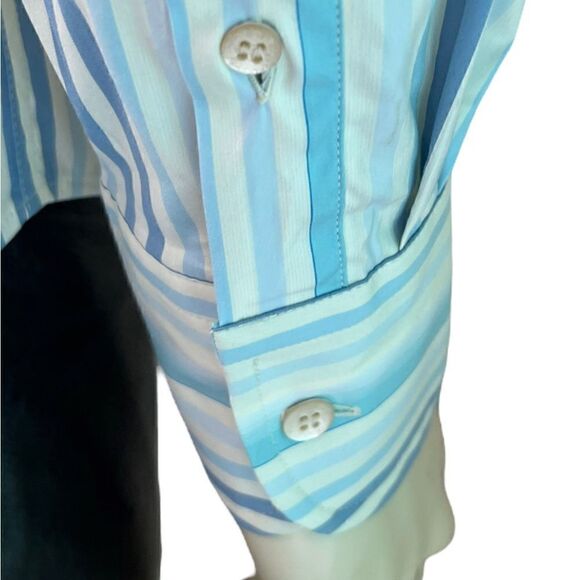 Fitted Ted Baker L/S Dress Shirt in Spring Stripe Great Condition Size 2 (Sm) - Picture 7 of 7